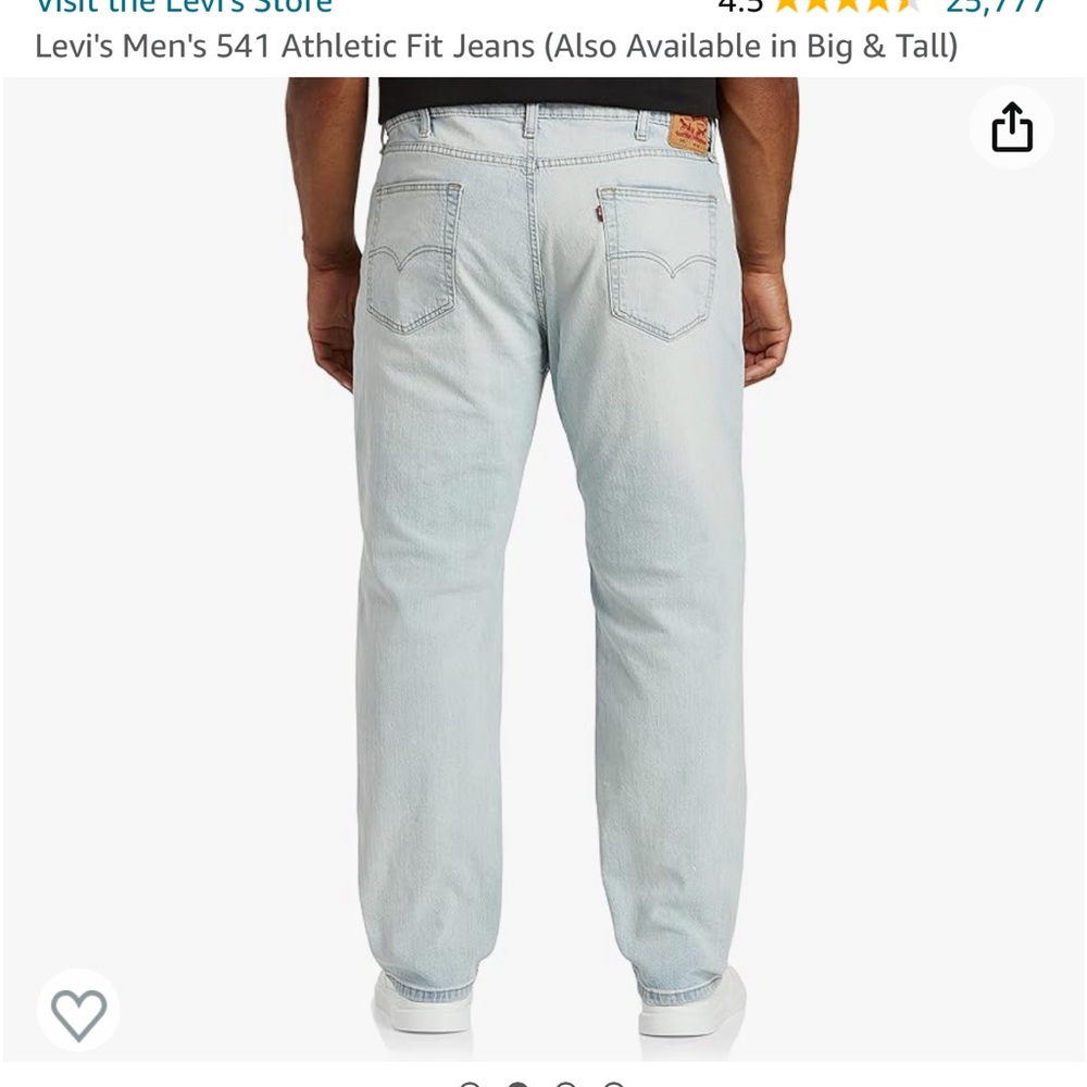 Levi’s Mens 541 Athletic Taper Fit Jeans (Light/Acid Wash Blue Color) Size 33x30 - Picture 2 of 10